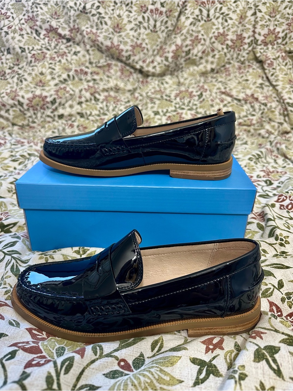 Jack Rogers Tipson Patent Penny Loafers Black Size 7 New in Box - Picture 4 of 15